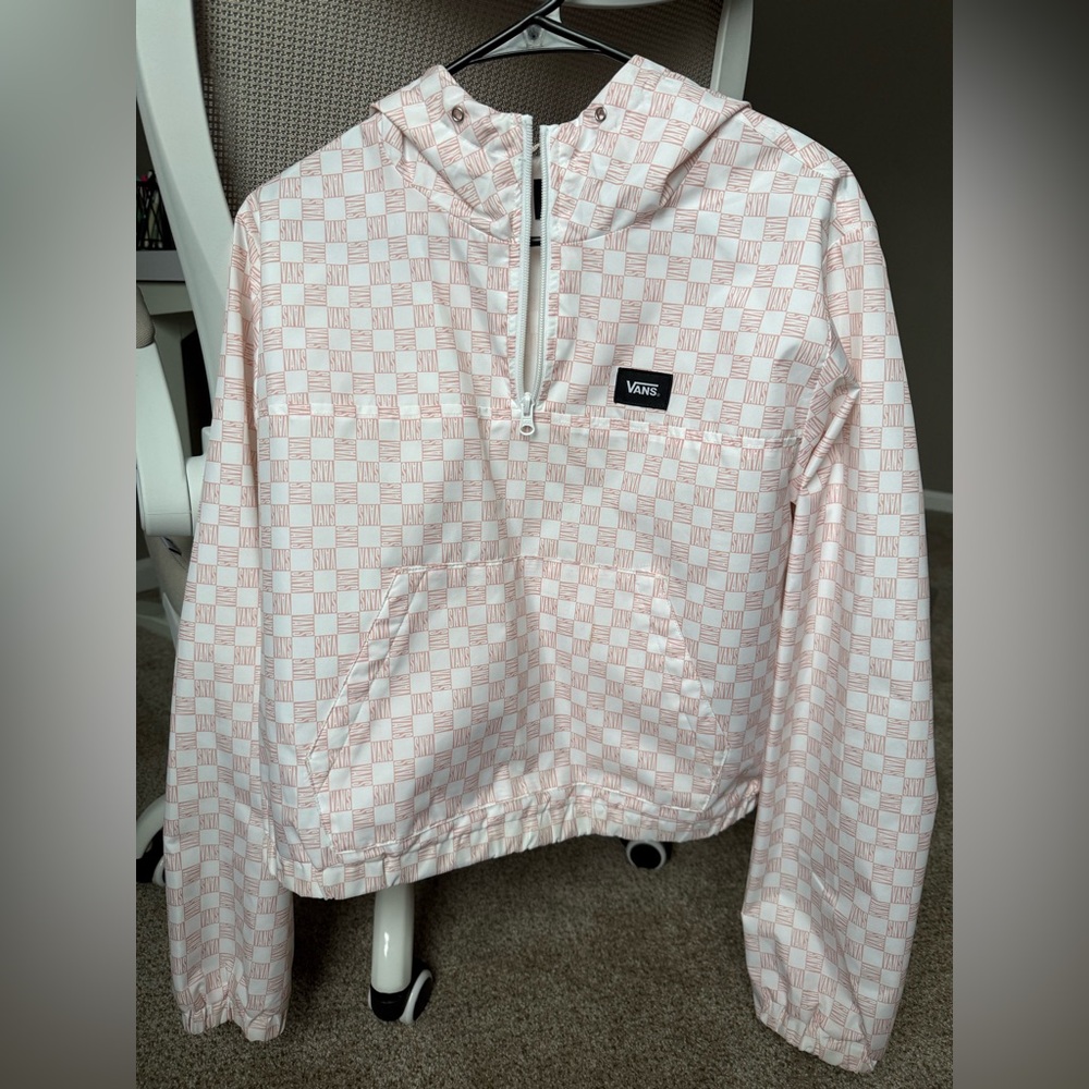Vans Pink and White Checkered Windbreaker